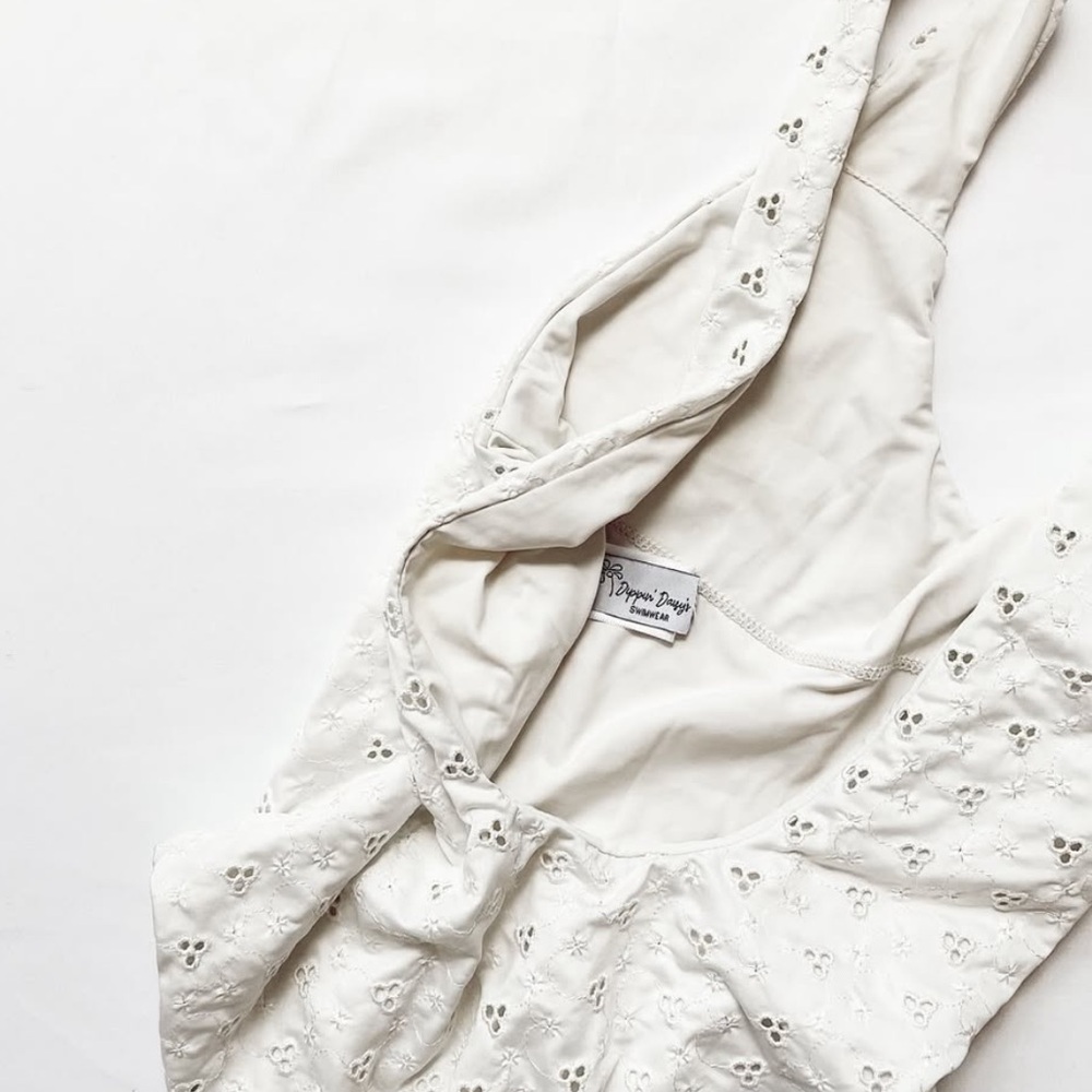 Dippin’ Daisy’s Ivory Eyelet One Piece Swimsuit
